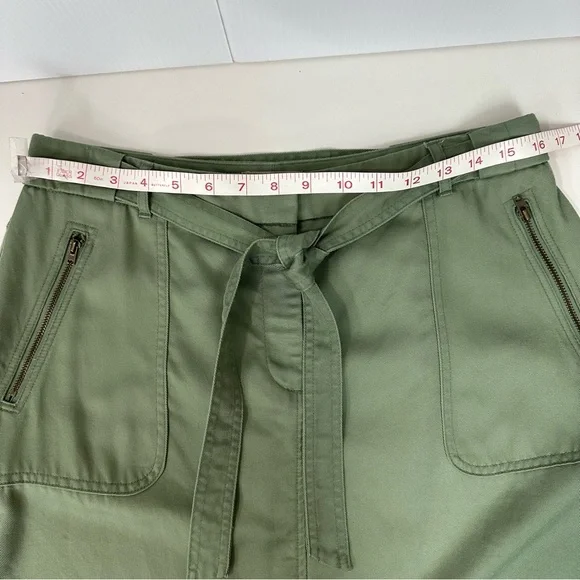 LOFT Outlet Size 8 Skirt Size Zips Tie Green Olive - Picture 5 of 8